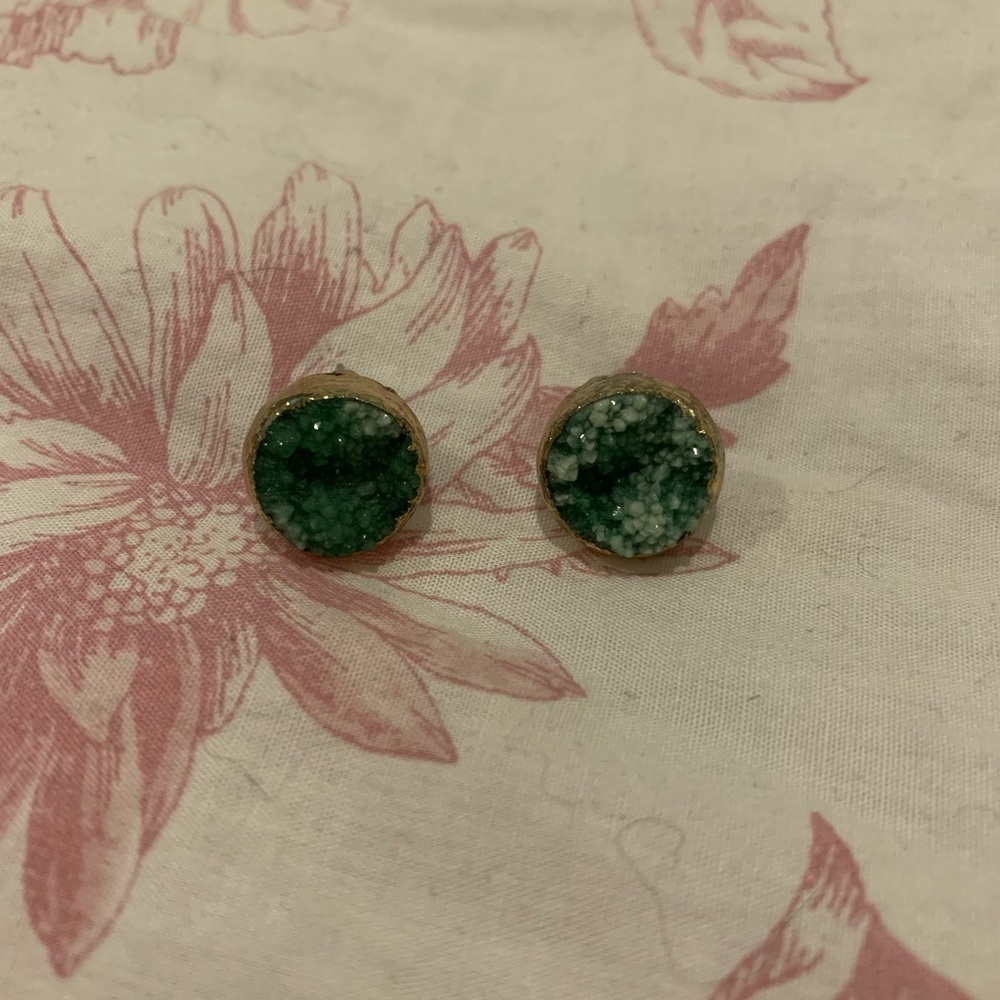Green Crystal Earrings